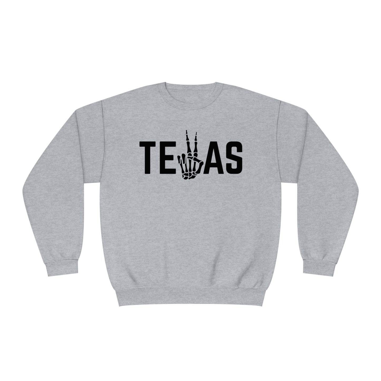 Texas Skeleton Peace - Woman's NuBlend® Crewneck Sweatshirt