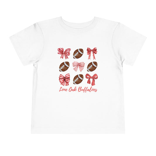 FOOTBALL & BOWS-LO - Toddler Short Sleeve Tee