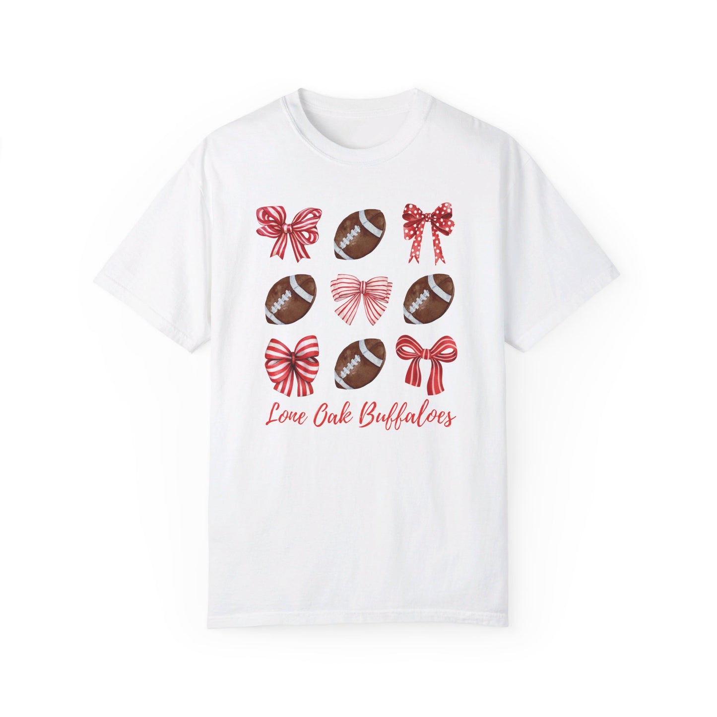 FOOTBALL & BOWS-LO - Adult Comfort Colors T-shirt