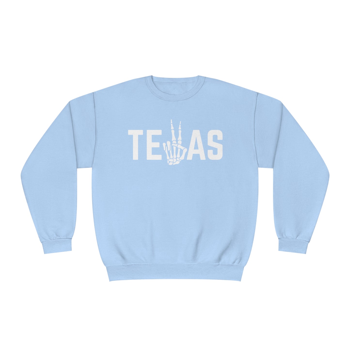 Texas Skeleton Peace - Woman's NuBlend® Crewneck Sweatshirt