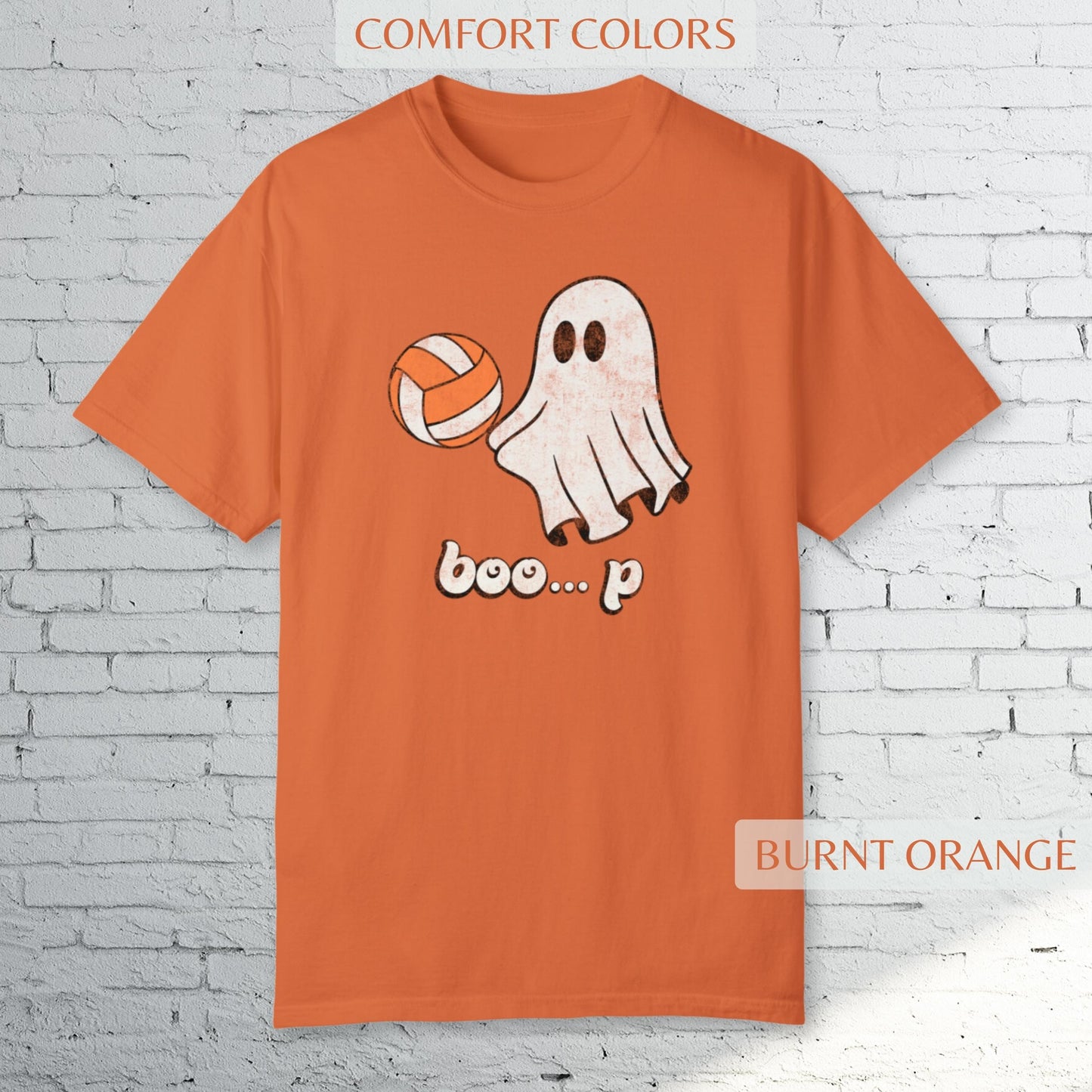 Volleyball Ghost Big Halloween Shirt - Comfort Colors