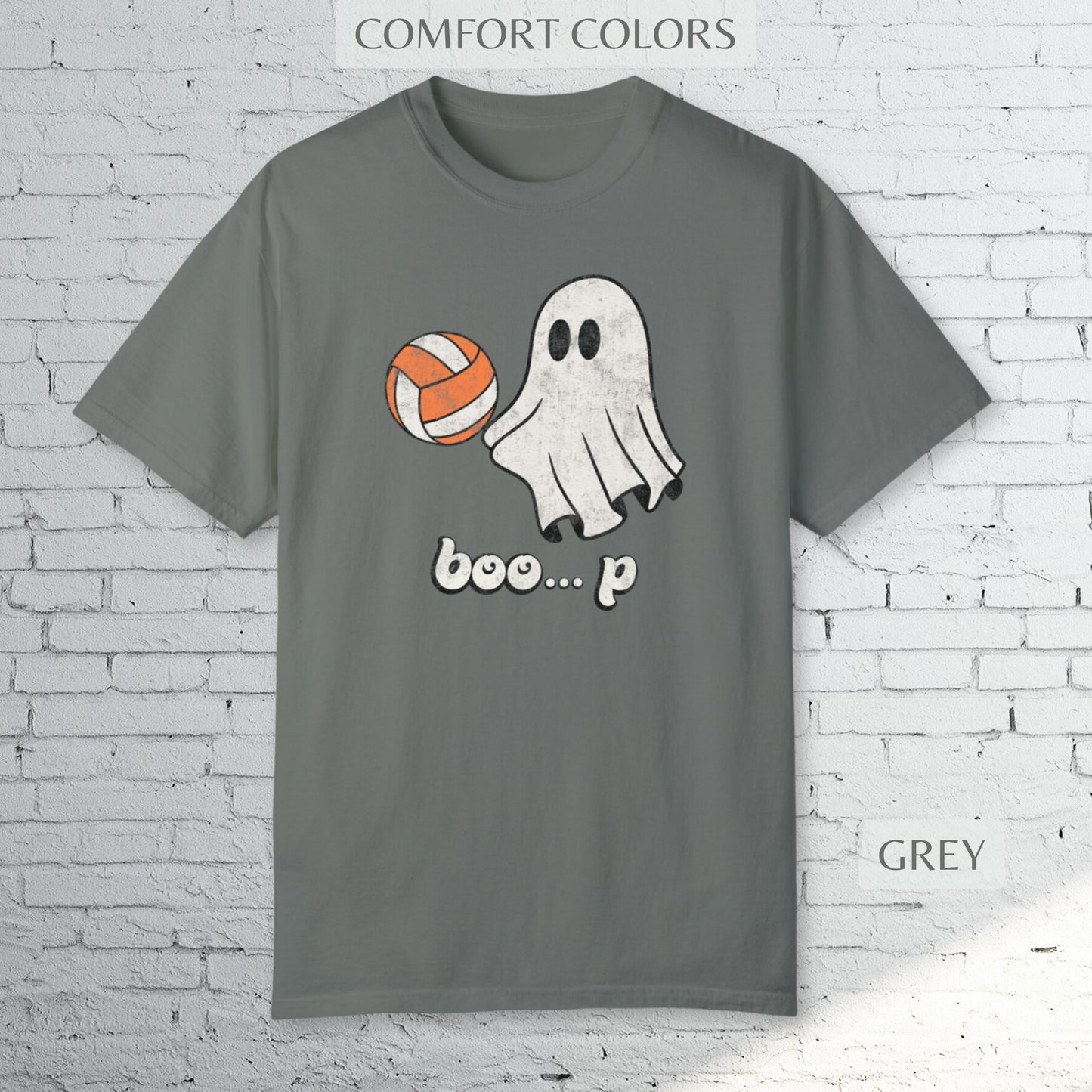 Volleyball Ghost Big Halloween Shirt - Comfort Colors